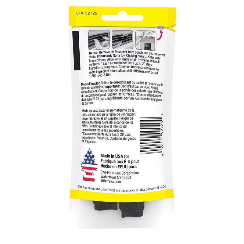 LITTLE TREES Car Air Freshener Vent Wrap Provides Long-Lasting Scent  Invisibly Fresh. Caribbean Colada  16 count  4-Packs - Image 2